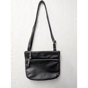 NWT Fossil Tinsley Black Pebbled Cowhide Leather Crossbody Bag
